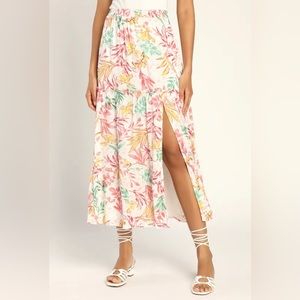 Lulus floral midi-skirt